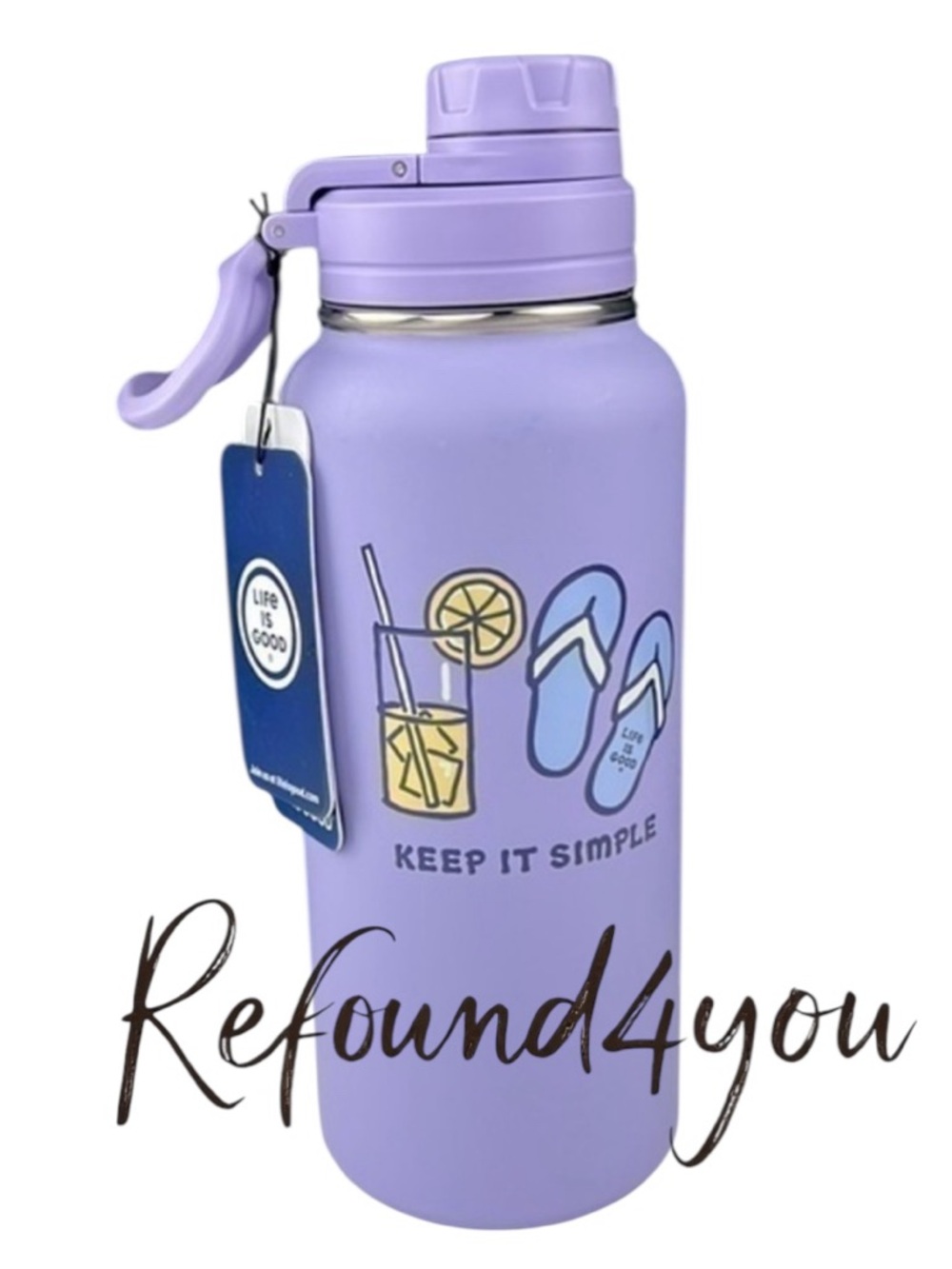 Life is Good - ‘Cocktails & Flipflops’ 32oz insulated H20 bottle. NWT Firm!